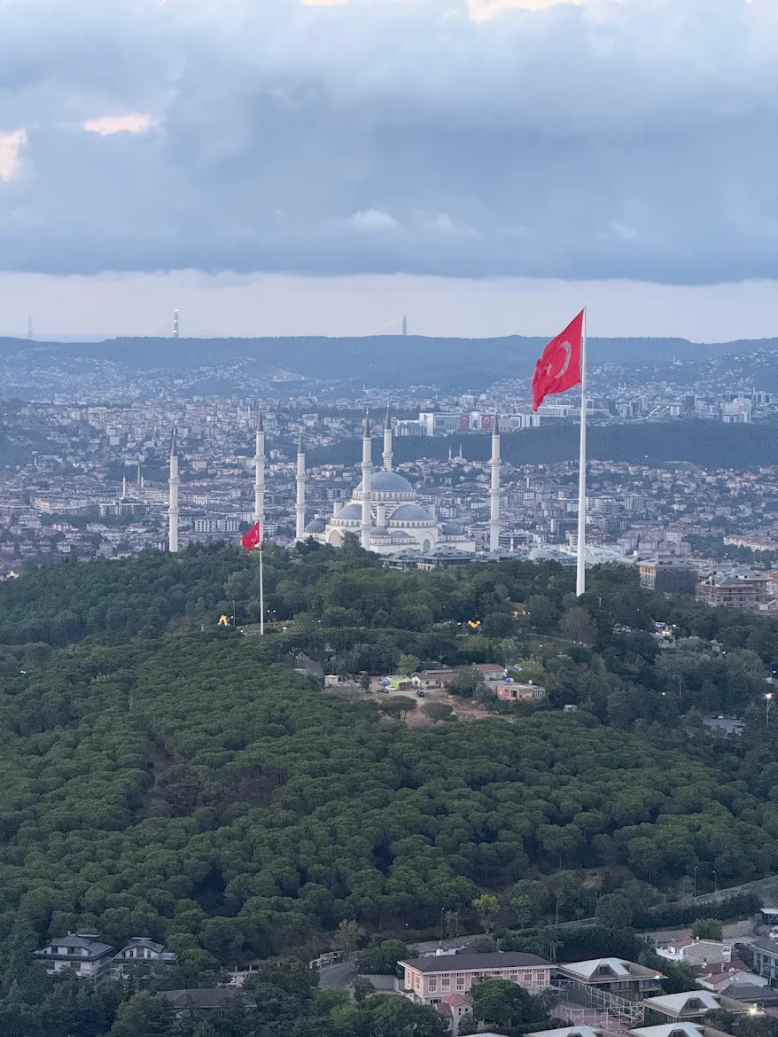 The view over both continents from Çamlıca Tower's observation deck