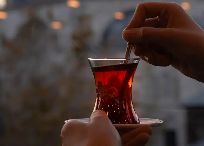 Traditional Turkish tea and coffee served in Istanbul