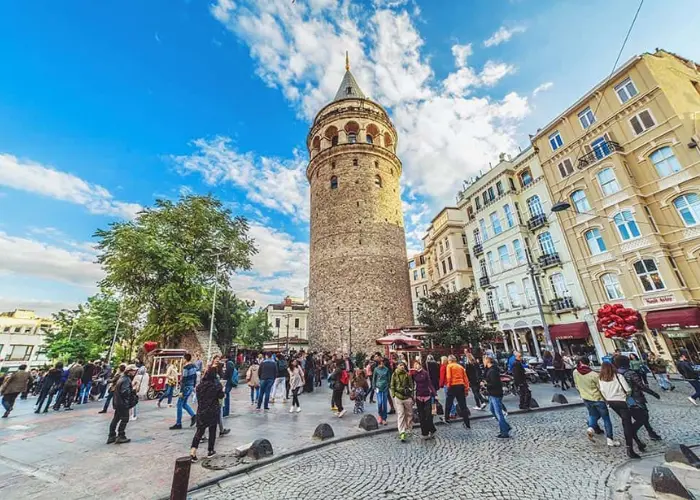 Street view near Galata with historic urban character
