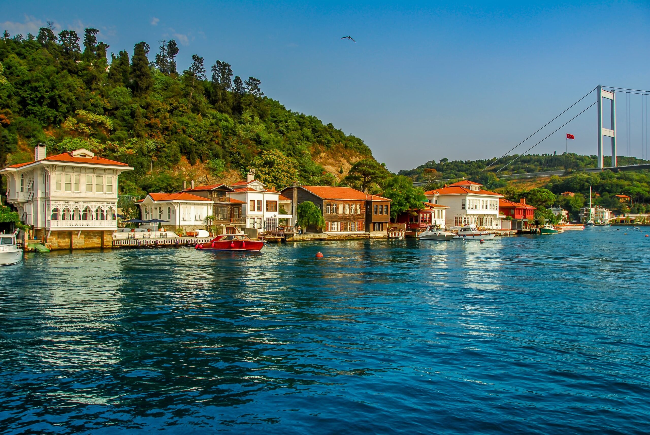 Kanlıca waterfront with historic Bosphorus mansions and village shoreline