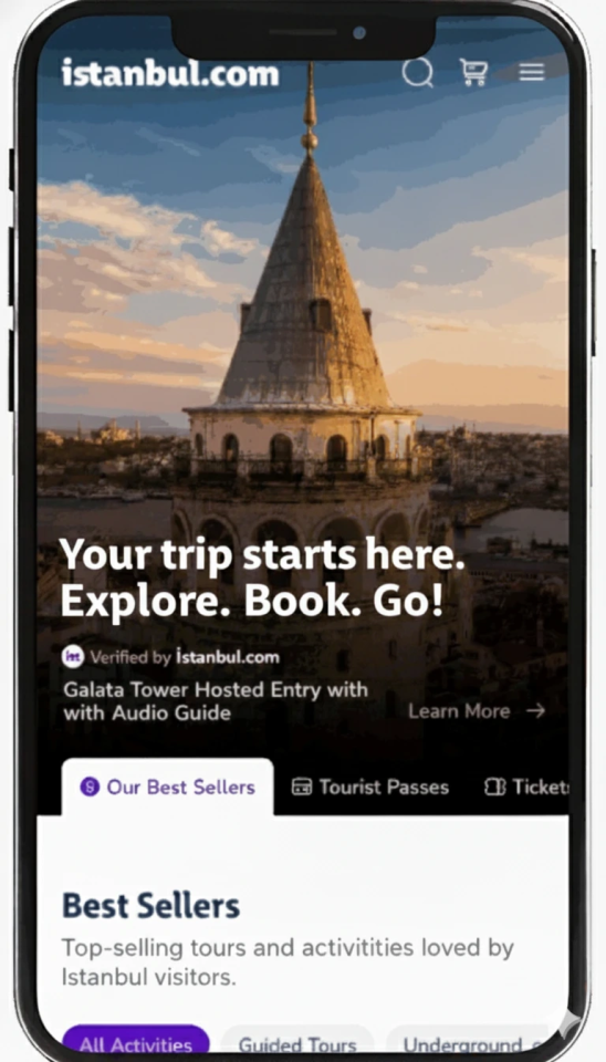 Telefon mit der istanbul.com Mobile-App